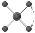 Shown below is a model of SF<sub>6</sub> having an orientation in which one or more atoms are hidden from view.What is the indicated bond angle?