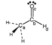 -In the drawing of acetaldehyde,CH<sub>3</sub>CHO,the largest partial negative charge (δ-)occurs on