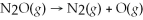 <strong>The reaction for the decomposition of dinitrogen monoxide gas to form oxygen radicals is: .If the rate constant is 3.04 × 10<sup>-2</sup> s<sup>-1</sup> and the frequency factor is 8.00 × 10<sup>11</sup> s<sup>-1</sup>,what is the activation energy for the first-order reaction at 700°C?</strong> A)0.262 kJ/mol B)38.2 kJ/mol C)180 kJ/mol D)250 kJ/mol