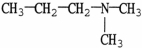 <strong>Which molecule is N,N-dimethylpropylamine?</strong> A)CH<sub>3</sub>CH<sub>2</sub>CH<sub>2</sub>CH<sub>2</sub>CH<sub>2</sub> H<sub>2</sub> B) C) D) E)