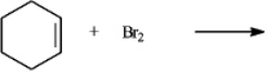 <strong>The product(s) of the reaction when carried out in an organic solvent would be:</strong> A) cis-1,2-dibromocyclohexane only B) trans-1,2-dibromocyclohexane only C) 50/50 mixture of cis-1,2-dibromocyclohexane and trans-1,2-dibromocyclohexane only D) mixture with > 50% being trans-1,2-dibromocyclohexane only