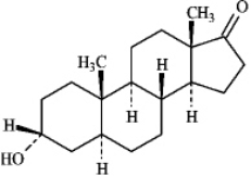 Instructions: Draw the structures of the major organic product(s) you would expect to obtain from reaction of androsterone with the reagents listed below.   androsterone Draw major product(s):<div style=padding-top: 35px> 