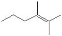 <strong>Which of the following is a correct line bond structure for 2,3-dimethyl-3-hexene?</strong> A) B) C) D) E)