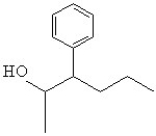 <strong>What is the line bond drawing for 2-phenyl-3-pentanol</strong> A) B) C) D) E)