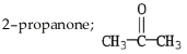 <strong>The common name of an industrial solvent used in many manufacturing processes is methyl ethyl ketone.The correct systematic name and structural formula of this compound are</strong> A) B) C) D) E)none of these