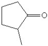 <strong>Which of the following is the line bond structure for the reduction of 2-methylcyclopentanone?</strong> A) B) C) D) E)