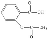 <strong>The functional groups in the aspirin molecule shown are </strong> A)aromatic;carboxylic acid. B)aromatic;ester. C)carboxylic acid;ester. D)aromatic;carboxylic acid;ester. E)amide;aromatic;carboxylic acid.