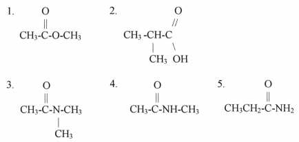 Which of the compounds shown can form hydrogen bonds with other identical molecules? Explain each case.