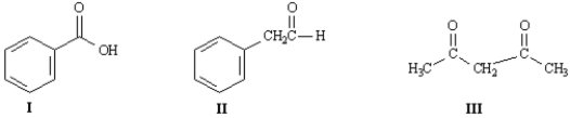Exhibit 22-2 Consider the structures below to answer the following question(s). -Refer to Exhibit 22-2.Indicate the most acidic hydrogens in each of the molecules.