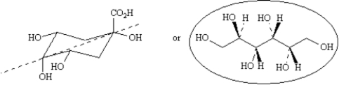   ​ The information presented indicates that the natural product is optically active.To be optically active molecules must be chiral-that is,they must not have a plane of symmetry.The cyclic structure,although has chirality centers,has a plane of symmetry,indicated by the dashed line on the structure,and can,therefore,not be optically active.The circled structure has four chirality centers,and is not symmetric.We would expect it to be optically active.
