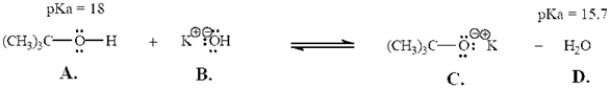 Exhibit 2-6 Refer to the following equation to answer the question(s) below.Place the letter corresponding to the correct answer in the blank. Refer to Exhibit 2-6.Will this reaction take place as written? Explain.