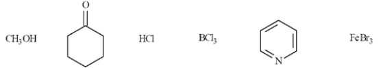 Put a box around all the Lewis acids in the group of compounds below.
