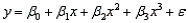 <strong>Which of the following best describes the model ?</strong> A) It is a third-order polynomial model. B) It is a second-order polynomial model. C) It is a first-order polynomial model since there is only one independent variable x. D) It is a quadratic model since the termwill often be dropped out of the model based on sample information.