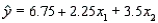 A multiple regression model has the form . As increases by one unit, holding constant, the value of y will increase by 9 units.