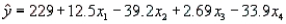 Consider the following partial output generated using a statistical software: The regression equation is S = 15.51 R-Sq = 95.2% R-Sq(adj) = 90.3% a. Which, if any, of the terms should be removed from the model first? Justify your answer. (Use a significance level of 0.05.) b. Which of the predictors makes the most significant contribution in predicting the dependent variable y? Justify your answer. c. Find and interpret the coefficient of determination.