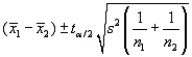 The pooled estimate of the common variance is   = (0.36 + 0.90)/19 = 0.0663. Then, the 90% confidence interval is   = (2.5 - 2.6)   1.729 (0.1125) = -0.10   0.1945, or -0.2945 <   < 0.0945. Since this interval contains 0, the sample evidence supports that the two surgeries, on average, do not take significantly different amounts of time.