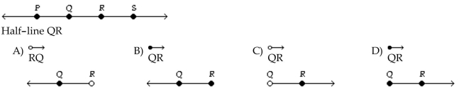 Give the symbol that represents the portion of the line named and draw a figure showing just the portion named.