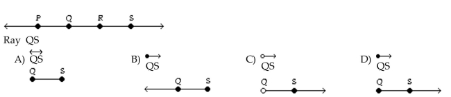 Give the symbol that represents the portion of the line named and draw a figure showing just the portion named.