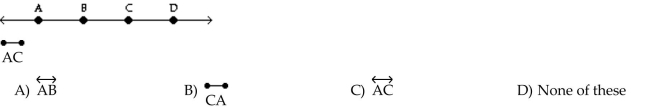 Match the symbol with the answer choice that names the same set of points based on the given figure.