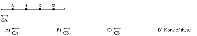 Match the symbol with the answer choice that names the same set of points based on the given figure.