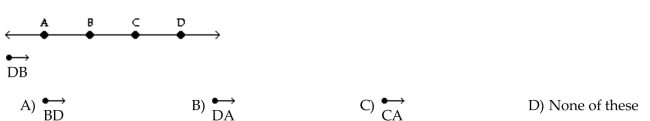 Match the symbol with the answer choice that names the same set of points based on the given figure.