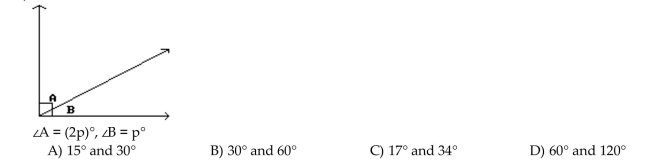 Find the measure of the angles.