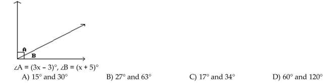 Find the measure of the angles.