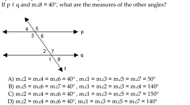 Use the properties of parallel lines to solve the problem.