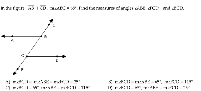Use the properties of parallel lines to solve the problem.