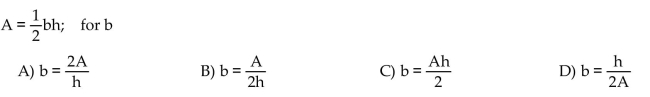 Solve the formula for the specified variable.