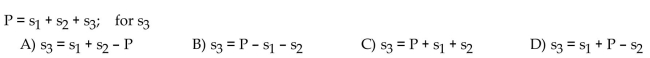 Solve the formula for the specified variable.