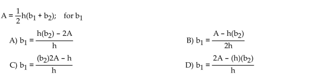 Solve the formula for the specified variable.