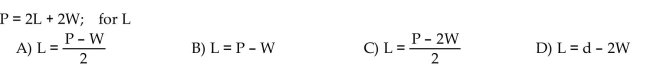Solve the formula for the specified variable.
