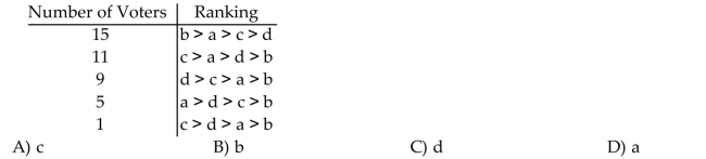 For the voter profile given below, who (or what)is selected if a second runoff election is held between the two candidates with the most first place votes?
