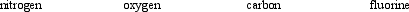 <strong>Determine the number of electrons required by these four elements, in the order listed, to achieve an octet of electrons. </strong> A) 1 3 2 4 B) 3 4 2 2 C) 3 2 4 1 D) 4 3 5 2 E) 5 6 4 7