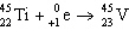 <strong>The reaction represented by the description An atom of titanium-45 decays by beta emission is</strong> A) B) C) D) E)