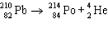 <strong>The reaction represented by the description An atom of lead-210 decays by emission of an alpha particle is</strong> A) B) C) D) E)