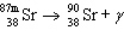 <strong>The reaction represented by the description An atom of metastable strontium-87 undergoes gamma decay is</strong> A) B) C) D) E)