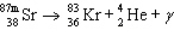 <strong>The reaction represented by the description An atom of metastable strontium-87 undergoes gamma decay is</strong> A) B) C) D) E)