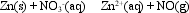 Balance the following redox equation.   The oxidation process is clearly<div style=padding-top: 35px> 