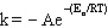 <strong>The Arrhenius equation is</strong> A) B) C) D) E)
