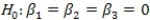 <strong>What is the alternative hypothesis being tested when analyzing data using multiple logistic regression with three explanatory variables?</strong> A) B) C) D)None of the above