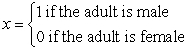 Do women and men treat female and male children differently? An observational study was conducted near the primate exhibit at the Sacramento Zoo on weekends in 1988.The data are from 37 groups of three-one adult female,one adult male,and one toddler-in which the toddler was being carried.Recorded in the table below are the gender of the adult who was carrying the toddler and the gender of the toddler:   Let x be the indicator variable   We wish to fit a logistic regression model,   ,where p is the binomial probability that the toddler being carried is a girl and log is the natural logarithm.The following (partial)SPSS output is available. Variables in the Equation   What is a 95% confidence interval for the odds ratio?