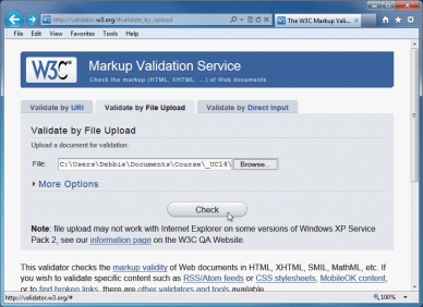 The Web site shown in the accompanying figure can be used to validate XHTML Web