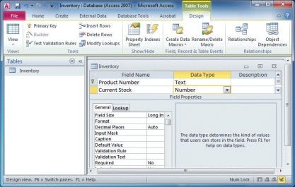 -In Microsoft Access,tables can be created in either Datasheet view or ____________________ view,as shown in the figure above.