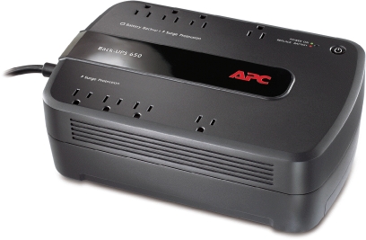 <strong> Users who want their desktop computers to remain powered up when the electricity goes off should use a(n)____,as shown in the accompanying figure.</strong> A)UPS B)surge suppressor C)voltage controller D)voltage meter