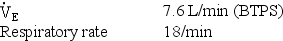 A patient with COPD has the following data recorded: What is this subject's V<sub>T</sub>?
