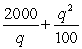 <strong>Suppose a production function is q = K<sup>1/2</sup>L<sup>1/3</sup> and in the short run capital (K)is fixed at 100.If the wage is $10 and the rental rate on capital is $20,the short run average cost is</strong> A) SAC =   B) SC =   + 10q<sup>2</sup> C) SC = 2000/q D) SC = q<sup>2</sup> <div style=padding-top: 35px> 