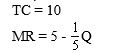 <strong>If an unregulated (because it produces electricity from hydroelectric power)electric company is a monopolist and faces demand of Q = 50 - 10P. The profit maximizing output is</strong> A) 5 B) 10 C) 25 D) 50