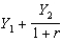 <strong>Draw a two period budget line where the borrow/lending rate of interest,r,allows consumers to choose consumption in each of the two periods.C<sub>1</sub> and C<sub>2</sub> given their anticipated income on two periods,Y<sub>1</sub> and Y<sub>2.</sub>The vertical (C<sub>2</sub>)intercept is</strong> A)   B)   C)   D)   <div style=padding-top: 35px> 